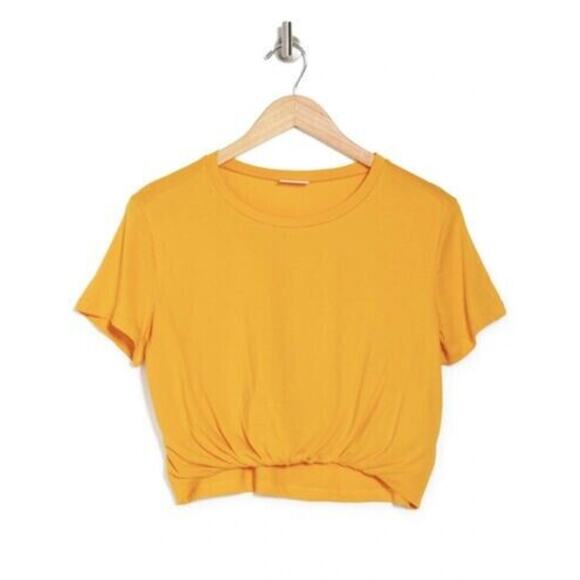 Abound Women's Twist Tuck Cropped T-Shirt in Yellow Gold 2XL - Picture 1 of 2